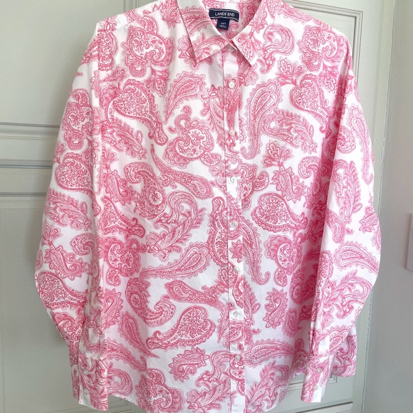 Lands End Womens 16T TALL Shirt No Iron SUPIMA Cotton NICE! - Picture 1 of 5